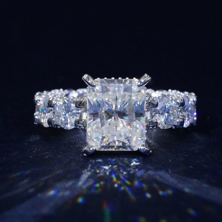 12.66 Ctw Radiant Cut Moissanite Engagement Ring
