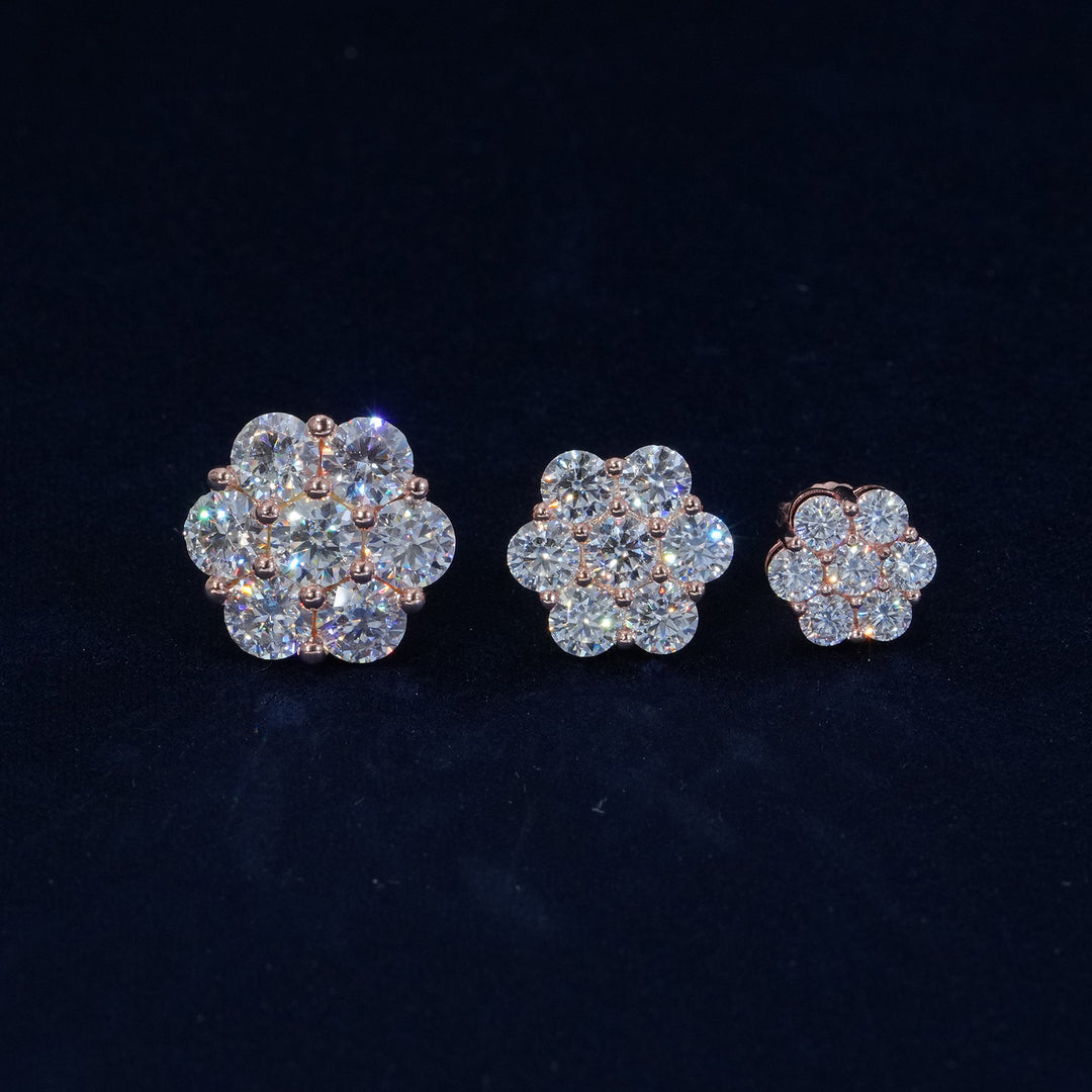 Moissanite S925 Floral Stud Earrings