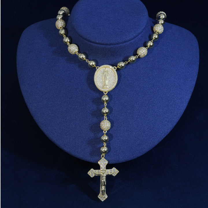 Moissanite Baguette Cross Jesus Chain Necklace