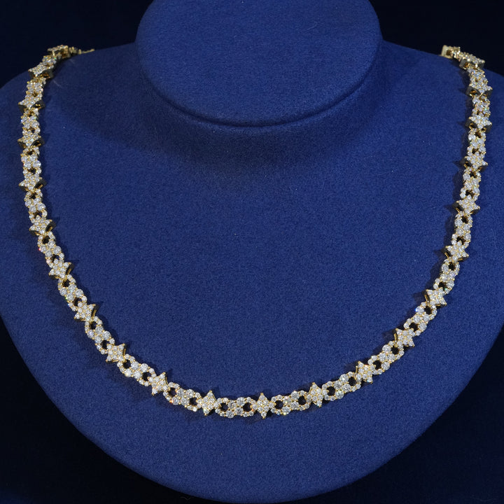 Moissanite Sterling Silver infinity Star Chain Necklace