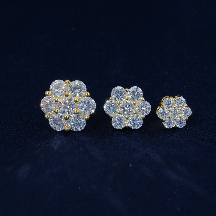 Moissanite S925 Floral Stud Earrings