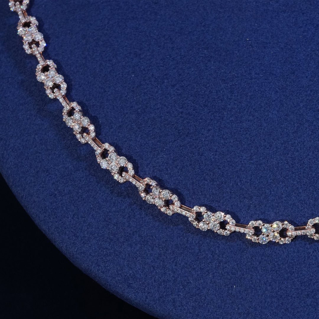 Moissanite Sterling Silver Infinity Chain Necklace