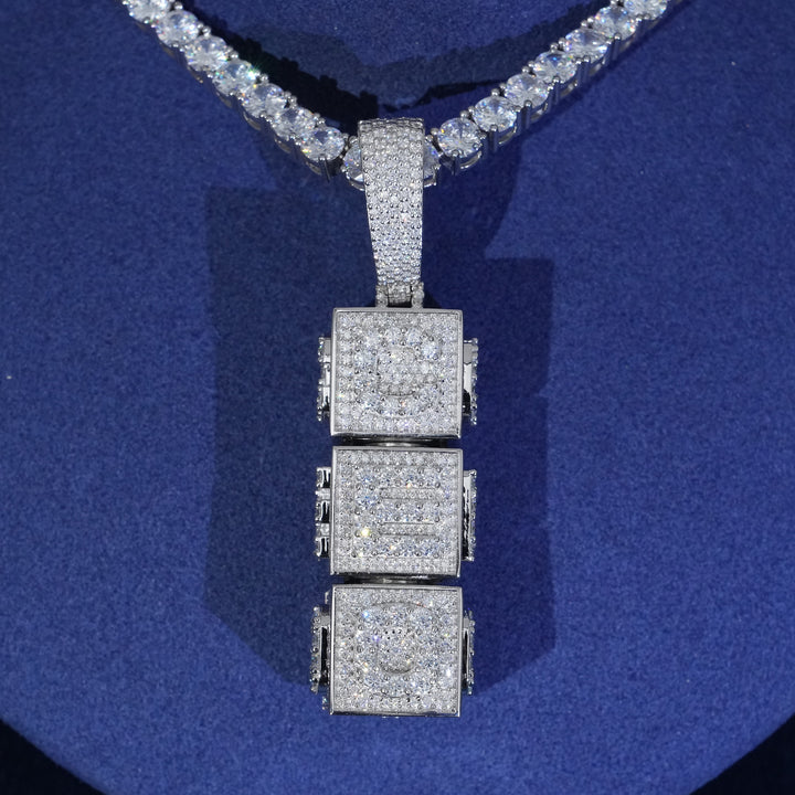 Moissanite 360° Spin 4 Side Custom Letter Name Pendant