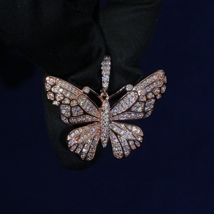 Moissanite Butterfly Pendant Necklace