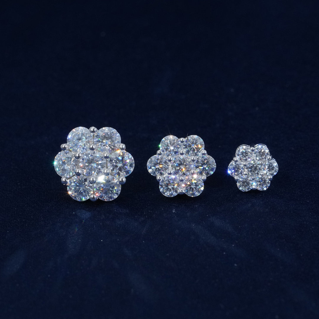 Moissanite S925 Floral Stud Earrings