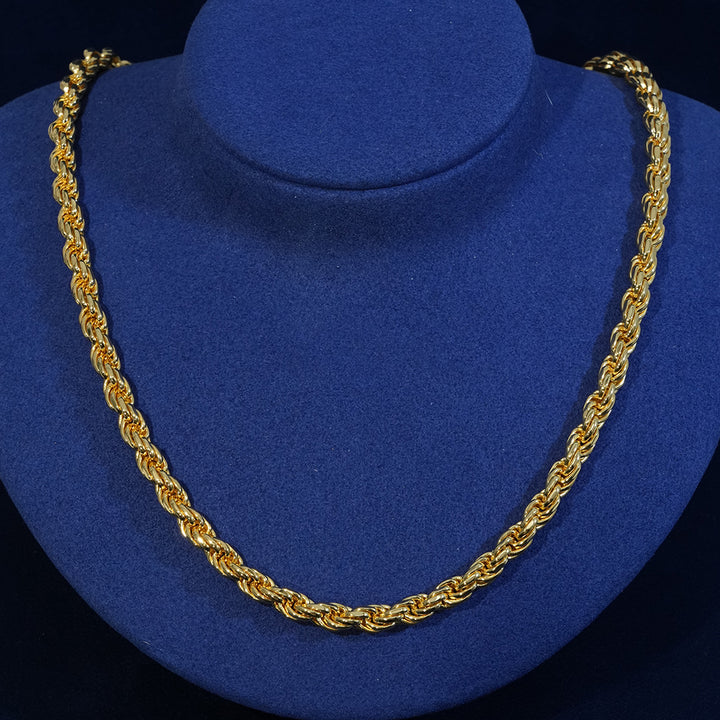 6mm Rope Chain With Moissanite Clasp