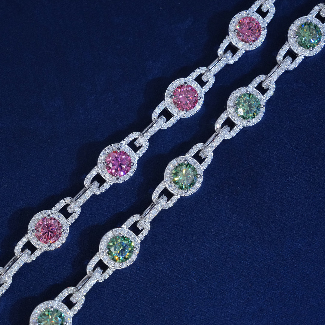 10MM Moissanite Round Cut Bracelet
