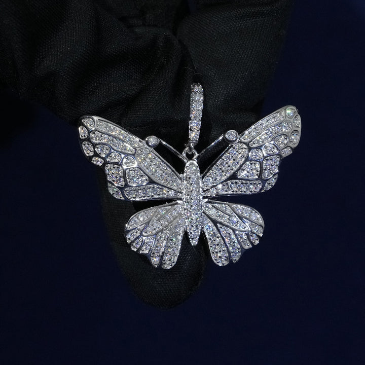 Moissanite Butterfly Pendant Necklace