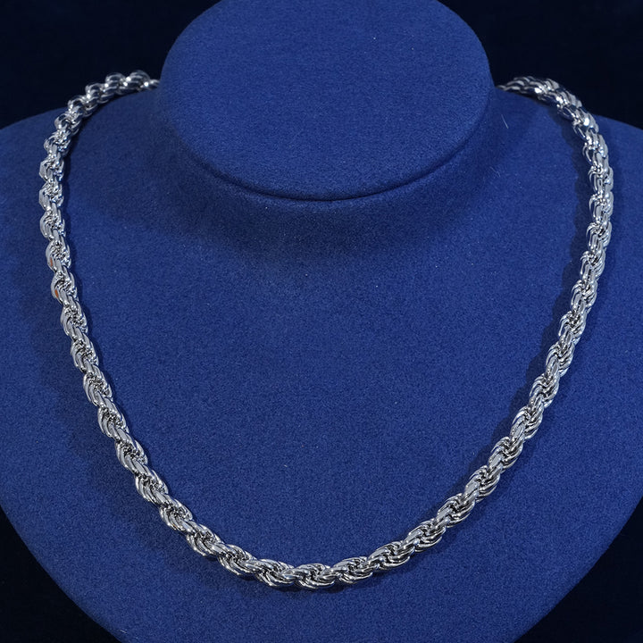 6mm Rope Chain With Moissanite Clasp