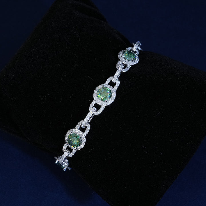 10MM Moissanite Round Cut Bracelet