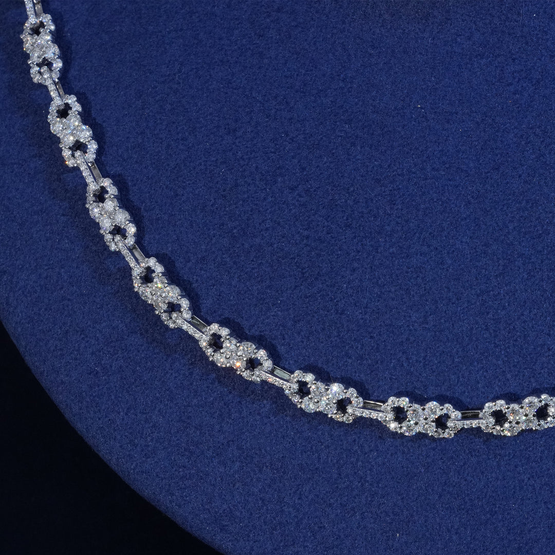 Moissanite Sterling Silver Infinity Chain Necklace