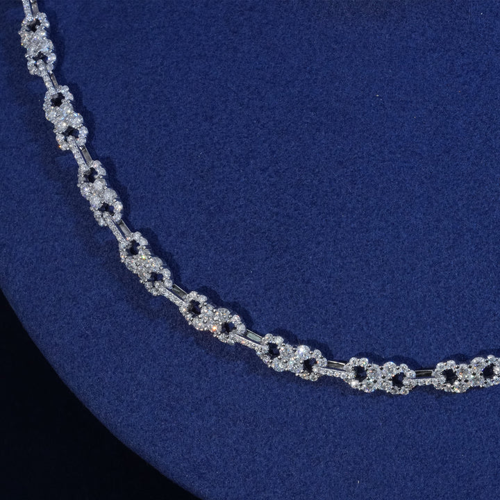 Moissanite Sterling Silver Infinity Chain Necklace