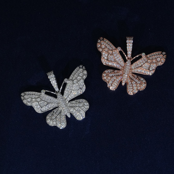 Moissanite Butterfly Pendant Necklace