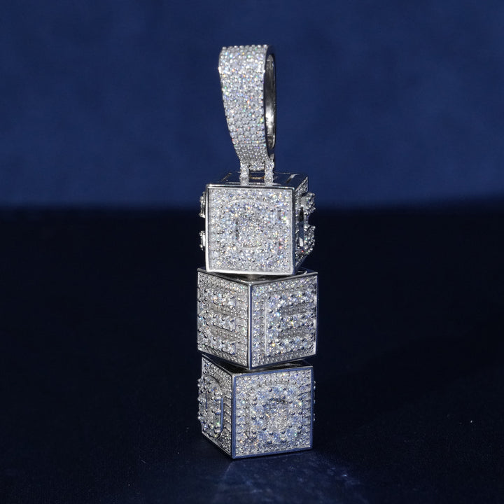 Moissanite 360° Spin 4 Side Custom Letter Name Pendant