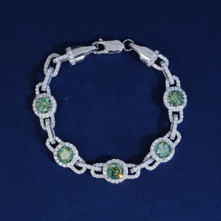 10MM Moissanite Round Cut Bracelet