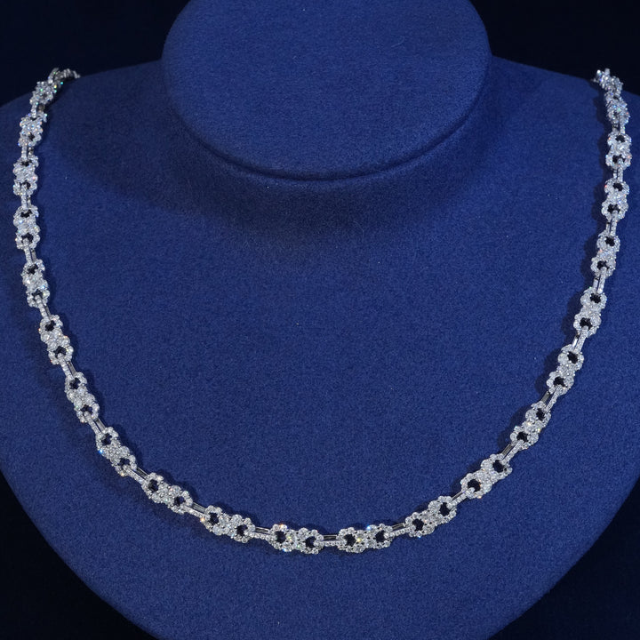 Moissanite Sterling Silver Infinity Chain Necklace