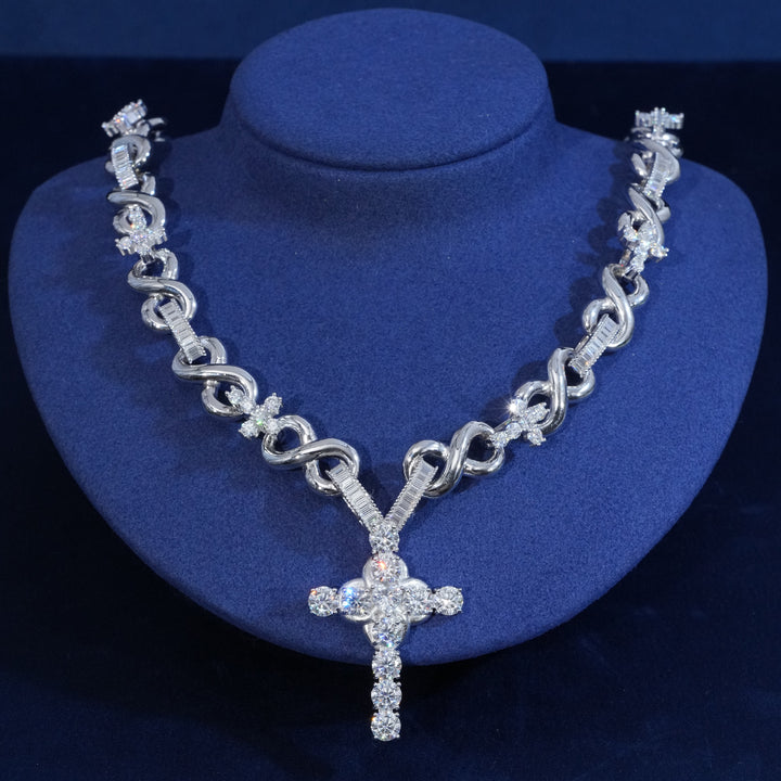 13mm Moisanite S925 Ifinity Cross Chain
