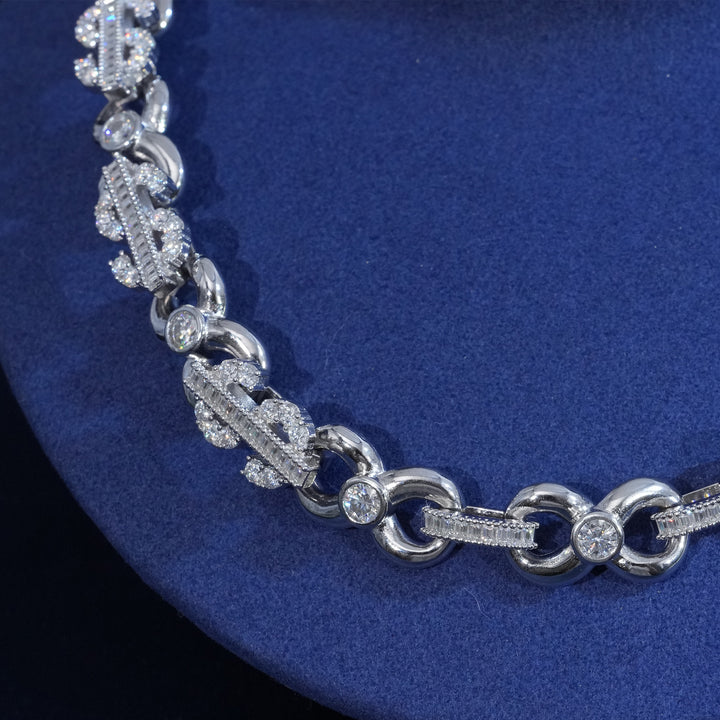 13mm Baugette Moisanite Dollars Inifity Chain
