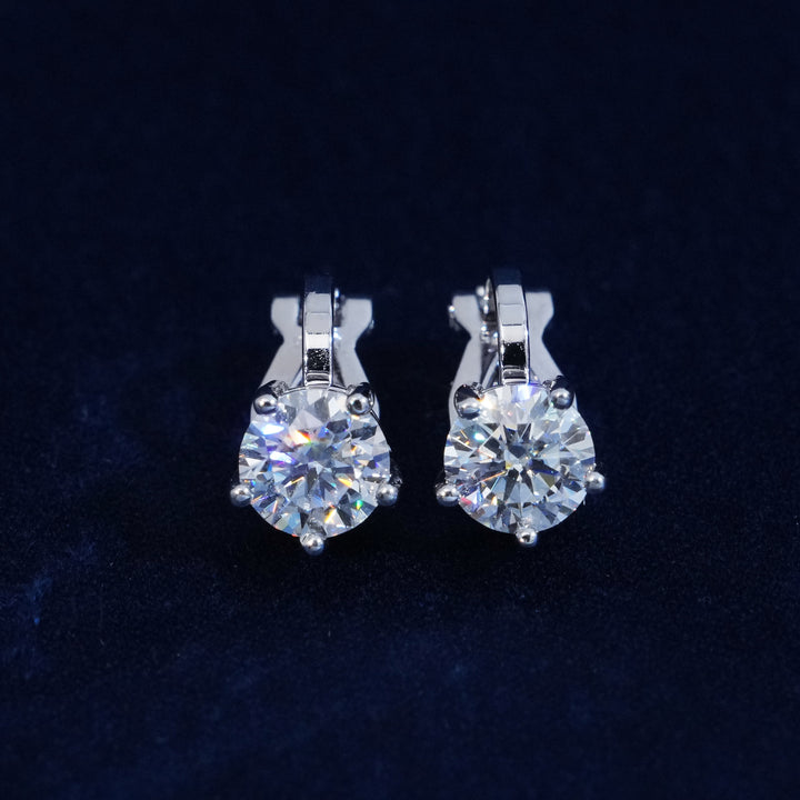Moissanite Round Cut Earrings