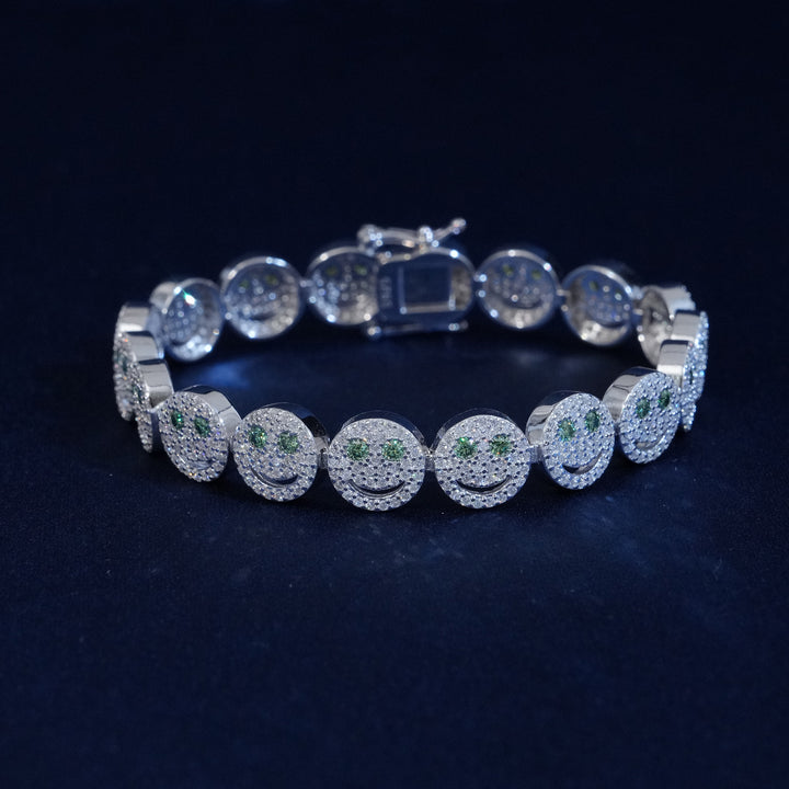 10mm Moissanite Smiley Face Bracelet