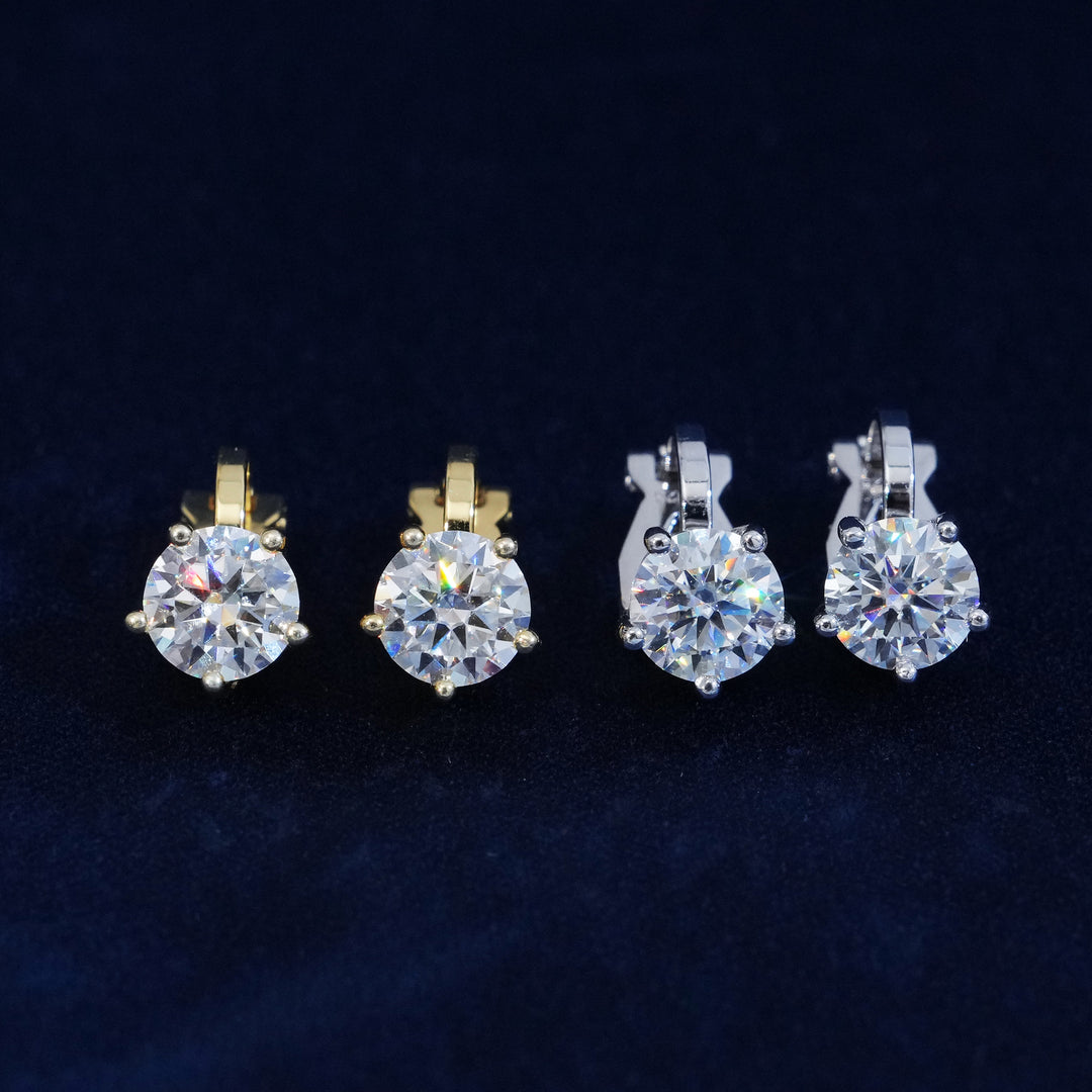 Moissanite Round Cut Earrings