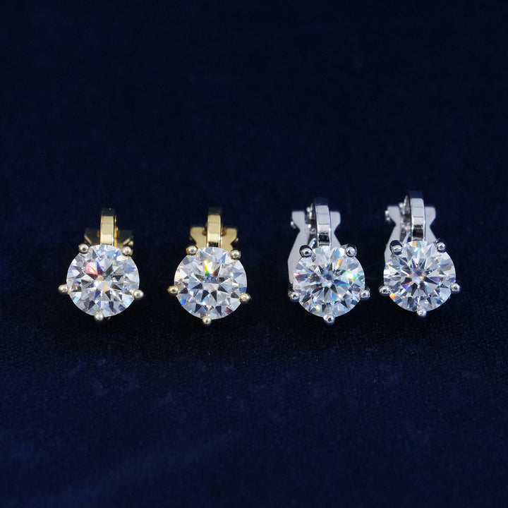 Moissanite Round Cut Earrings