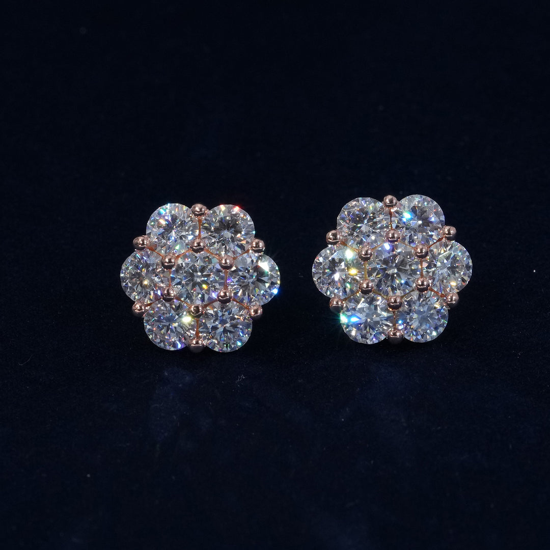 Moissanite S925 Floral Stud Earrings