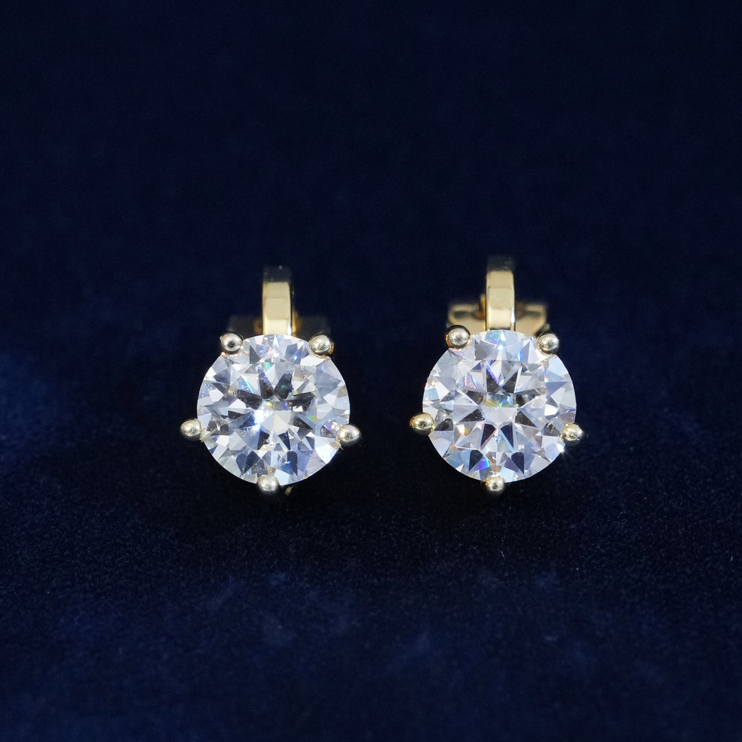 Moissanite Round Cut Earrings