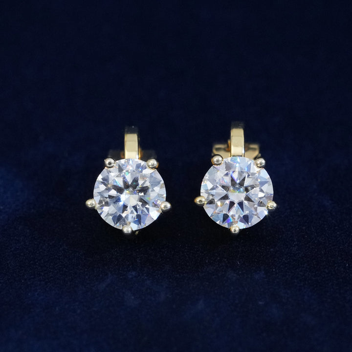Moissanite Round Cut Earrings