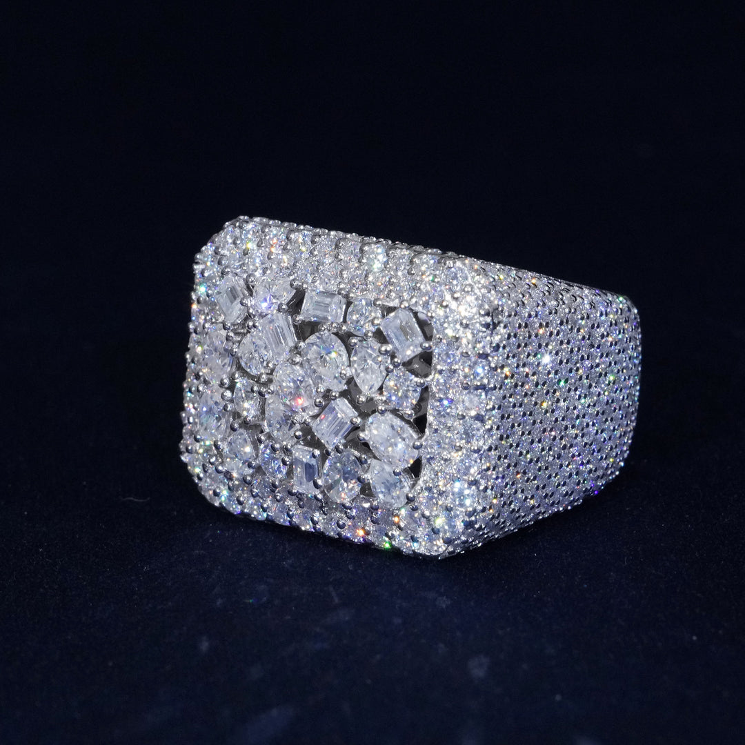 4.93Ct Moissanite Mix Cut Nugget Man's Ring