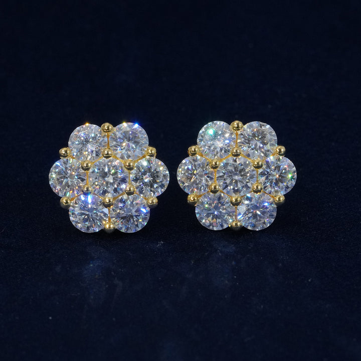 Moissanite S925 Floral Stud Earrings