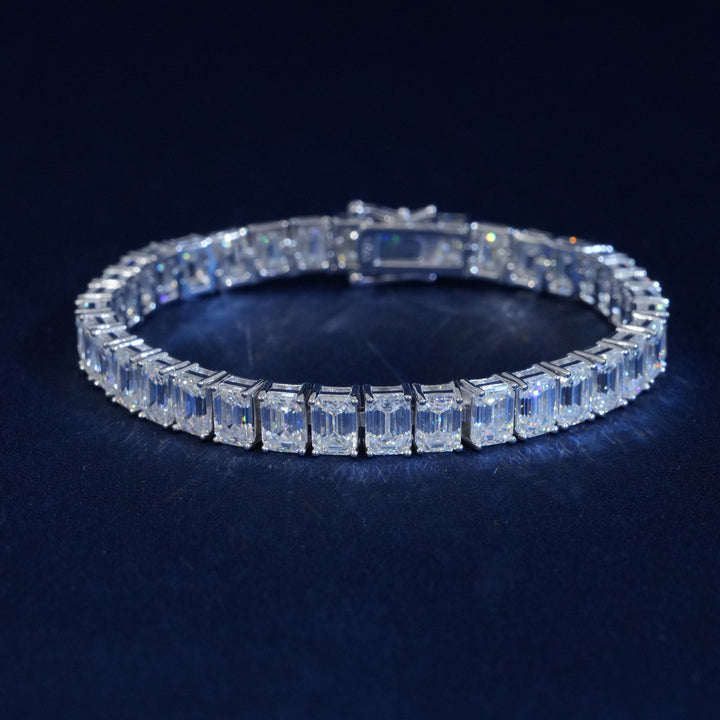 7mm Emerald Cut Tennis Bracelet