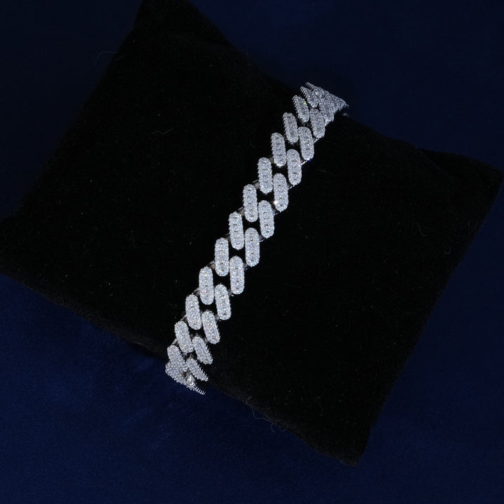 10mm Moissanite Cuban Extended Clasp Bracelet