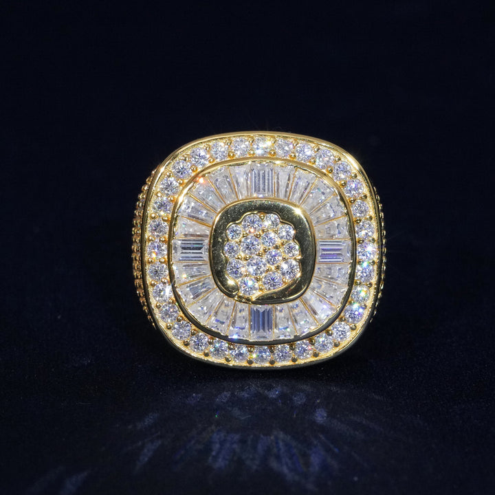 Moissanite Baguette and Round S925 Men's Ring