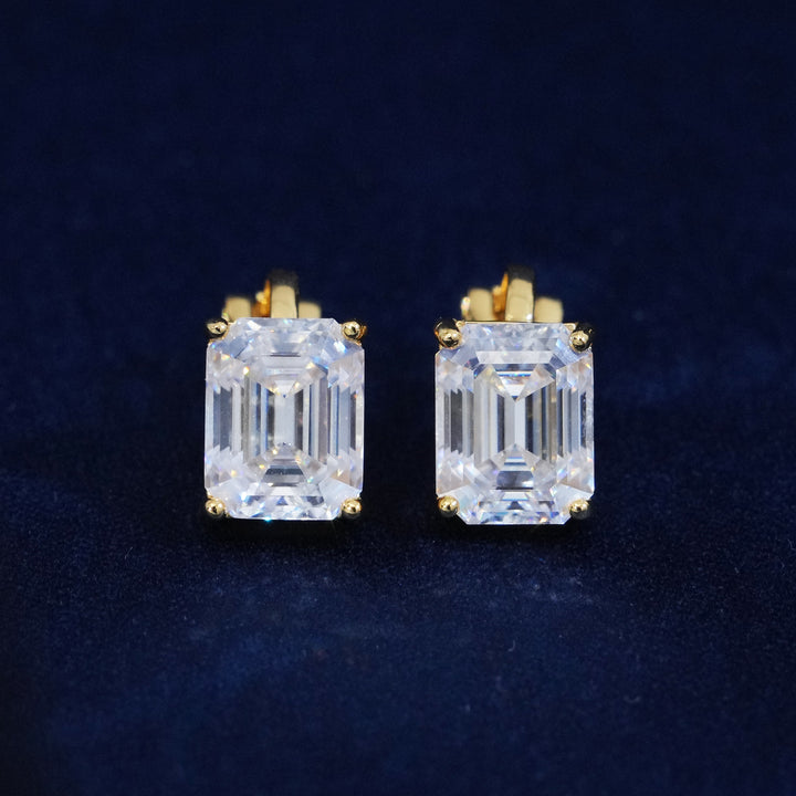 Moissanite 3CT Emerald Cut Earrings
