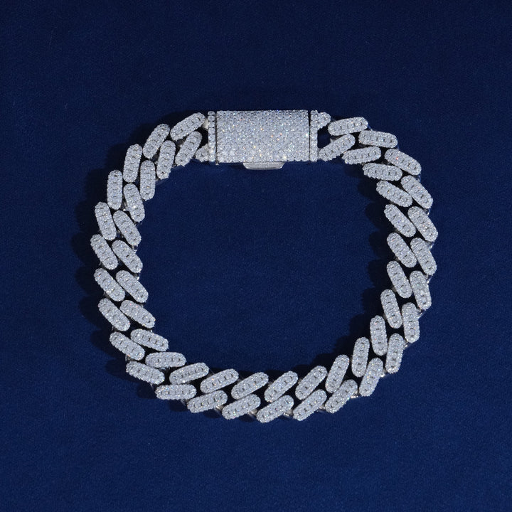 10mm Moissanite Cuban Extended Clasp Bracelet