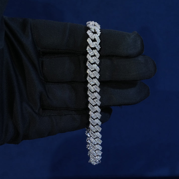 8mm Moissanite Cuban Extended Clasp Bracelet