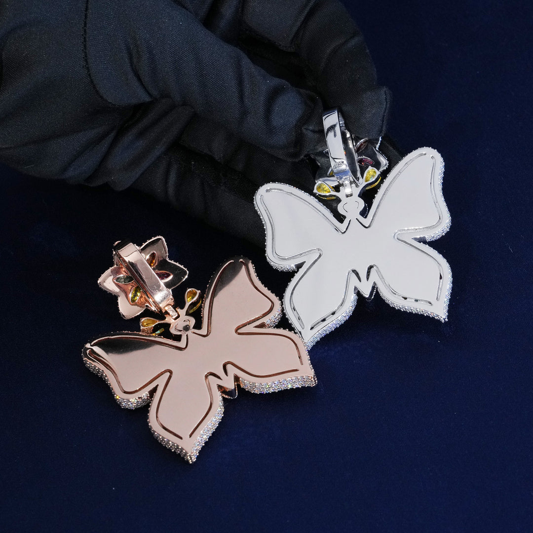 Moissanite S925 Rainbow Butterfly Pendant