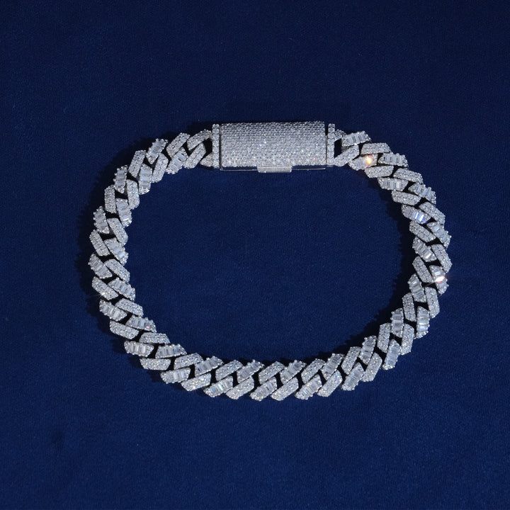 8mm Moissanite Cuban Extended Clasp Bracelet
