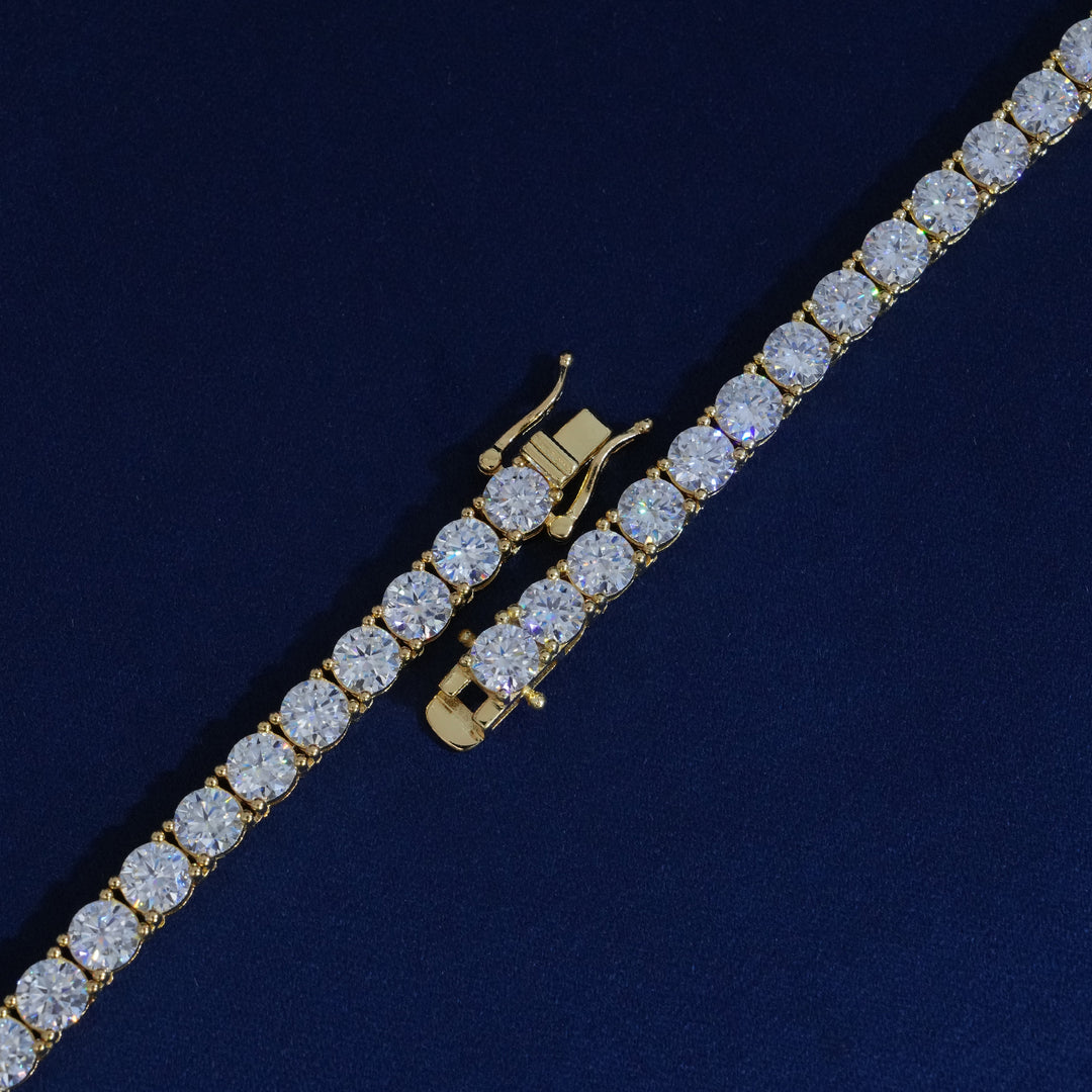Moissanite 5mm Round Cut Cross Tennis Chain Necklace