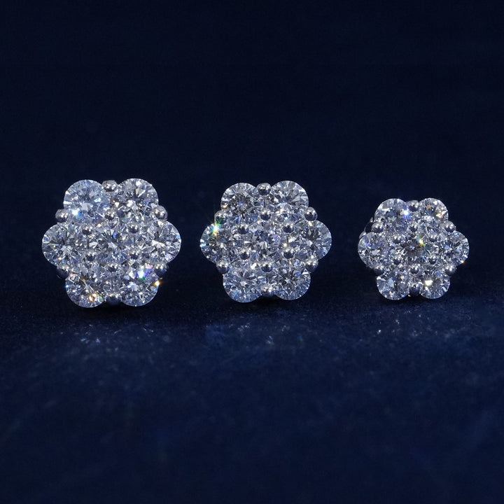 Lab-Grown Diamond S925 Floral Stud Earrings