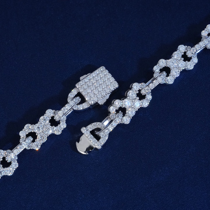 8.5MM Moissanite Clustered Infinity Link Chain