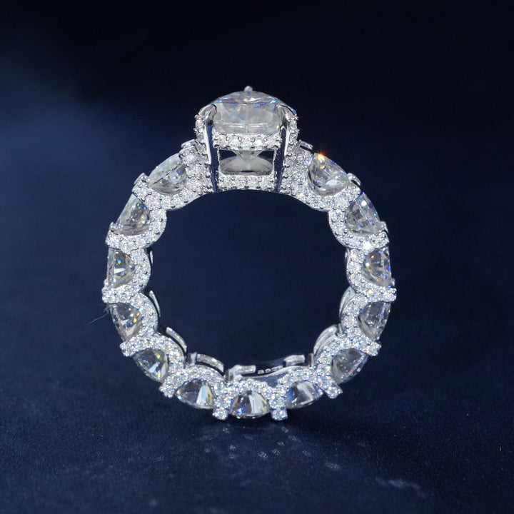 12.71 Ctw Pear Cut Moissanite Engagement Ring