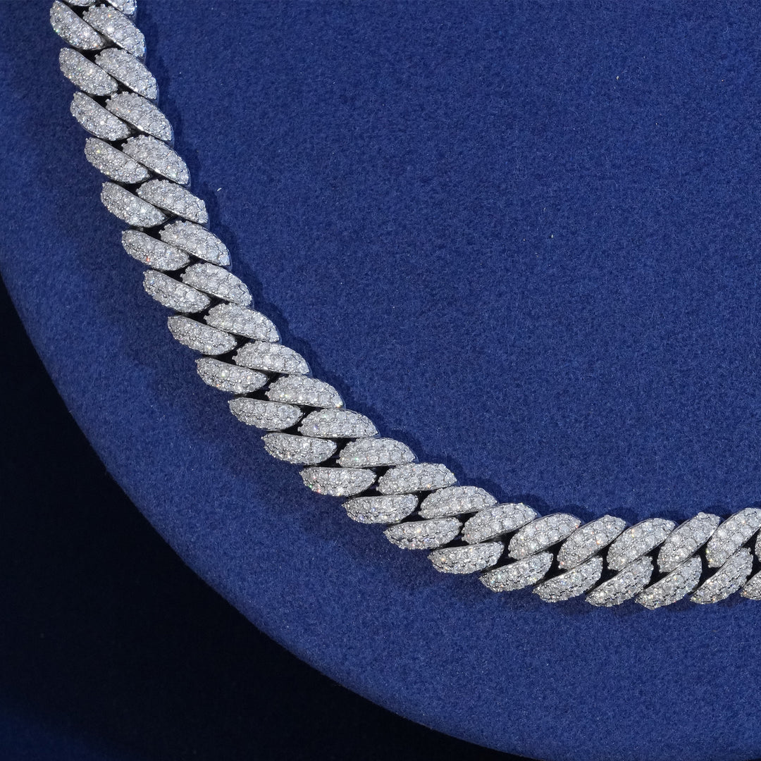 Moissanite 10mm 2-Row Cuban Chain