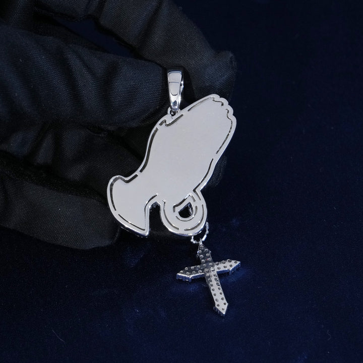 Moissanite S925 Praying Hands Pendant