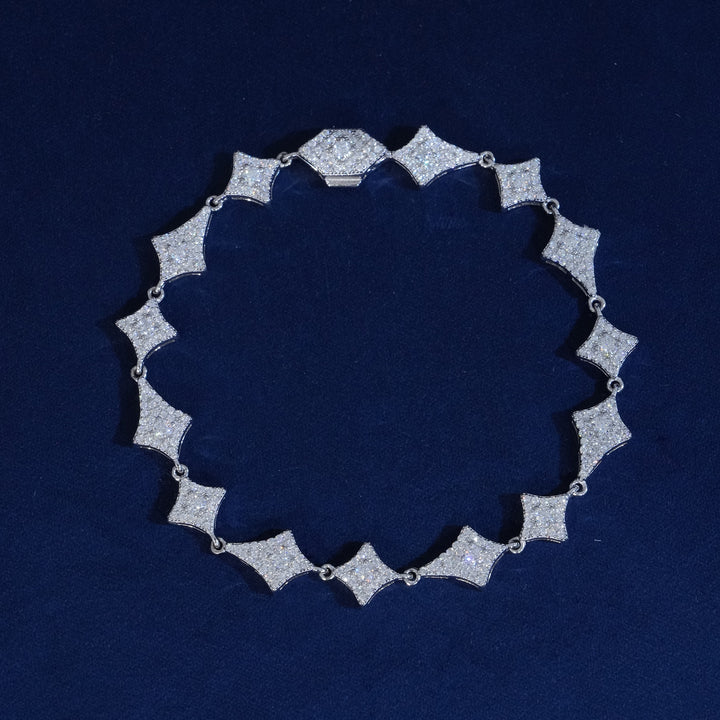 Moissanite Sterling Silver Rhombus Bracelet