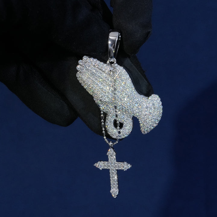 Moissanite S925 Praying Hands Pendant