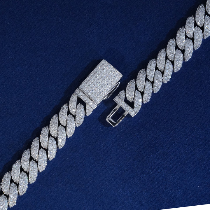 Moissanite 10mm 2-Row Cuban Chain