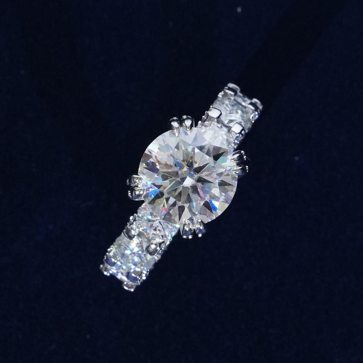 13.25Ctw Round Cut Moissanite Engagement Ring