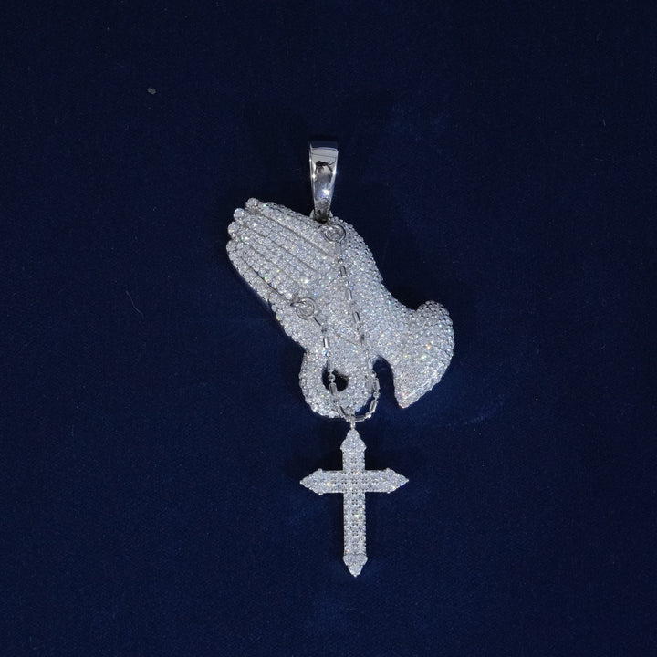 Moissanite S925 Praying Hands Pendant